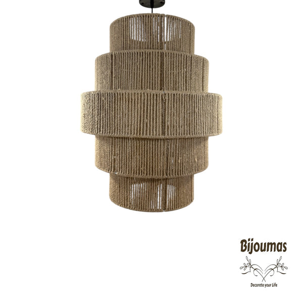 Audrey- Boho Jute Chandelier