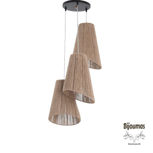 Emma - Boho Jute 3 Pendant Lights