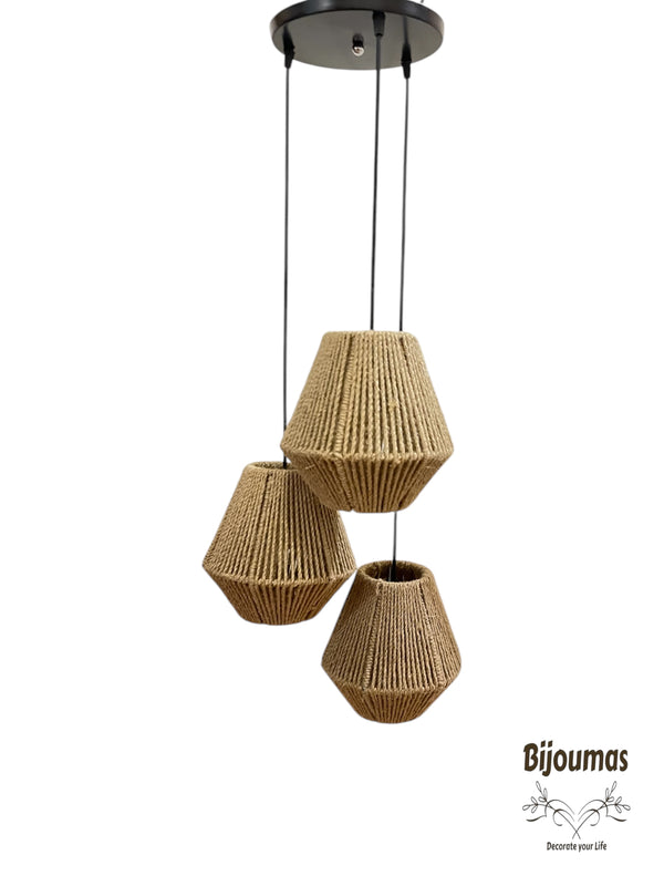 Linda - Boho Jute 3 Pendant Lights