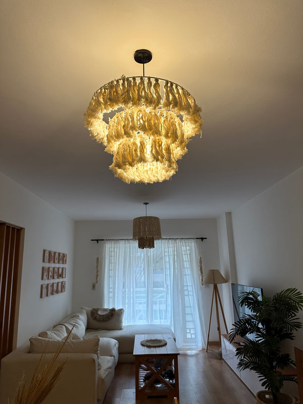 Jullie- Handmade Boho White Chandelier