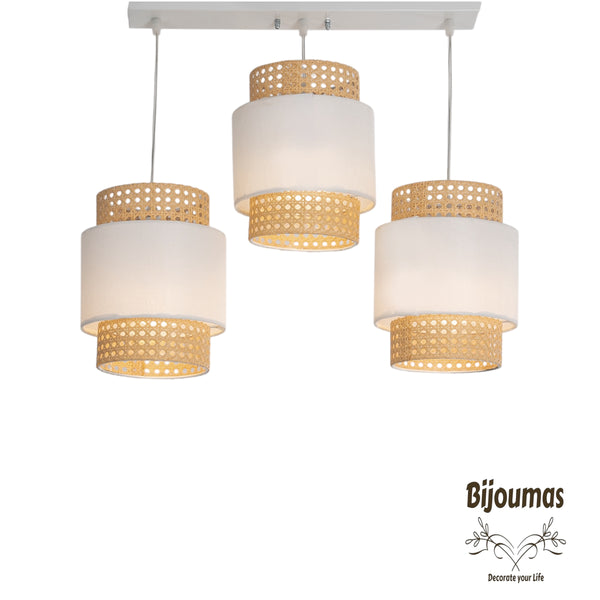 Marlin- Boho Rattan 3 Pendant Lights