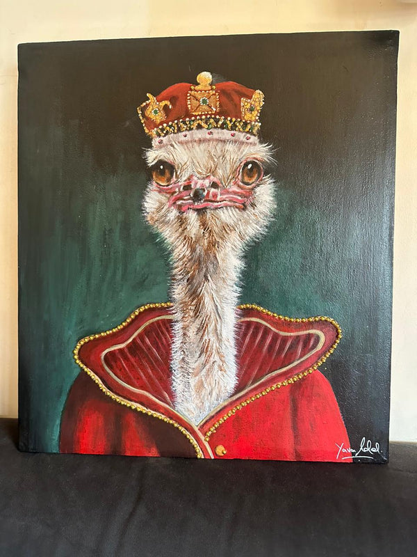 The Lucky Ostrich Acrylic Painting on Canvas